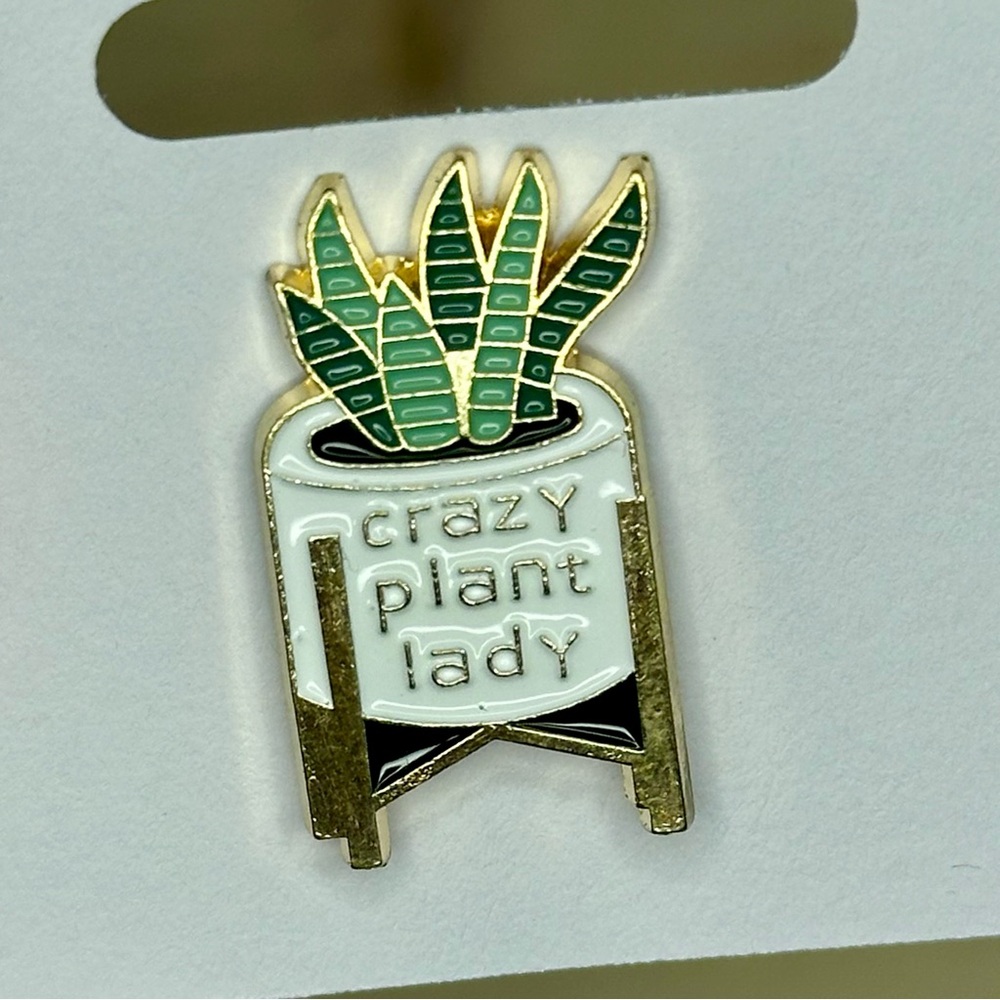 Crazy Plant Lady Enamel Pin